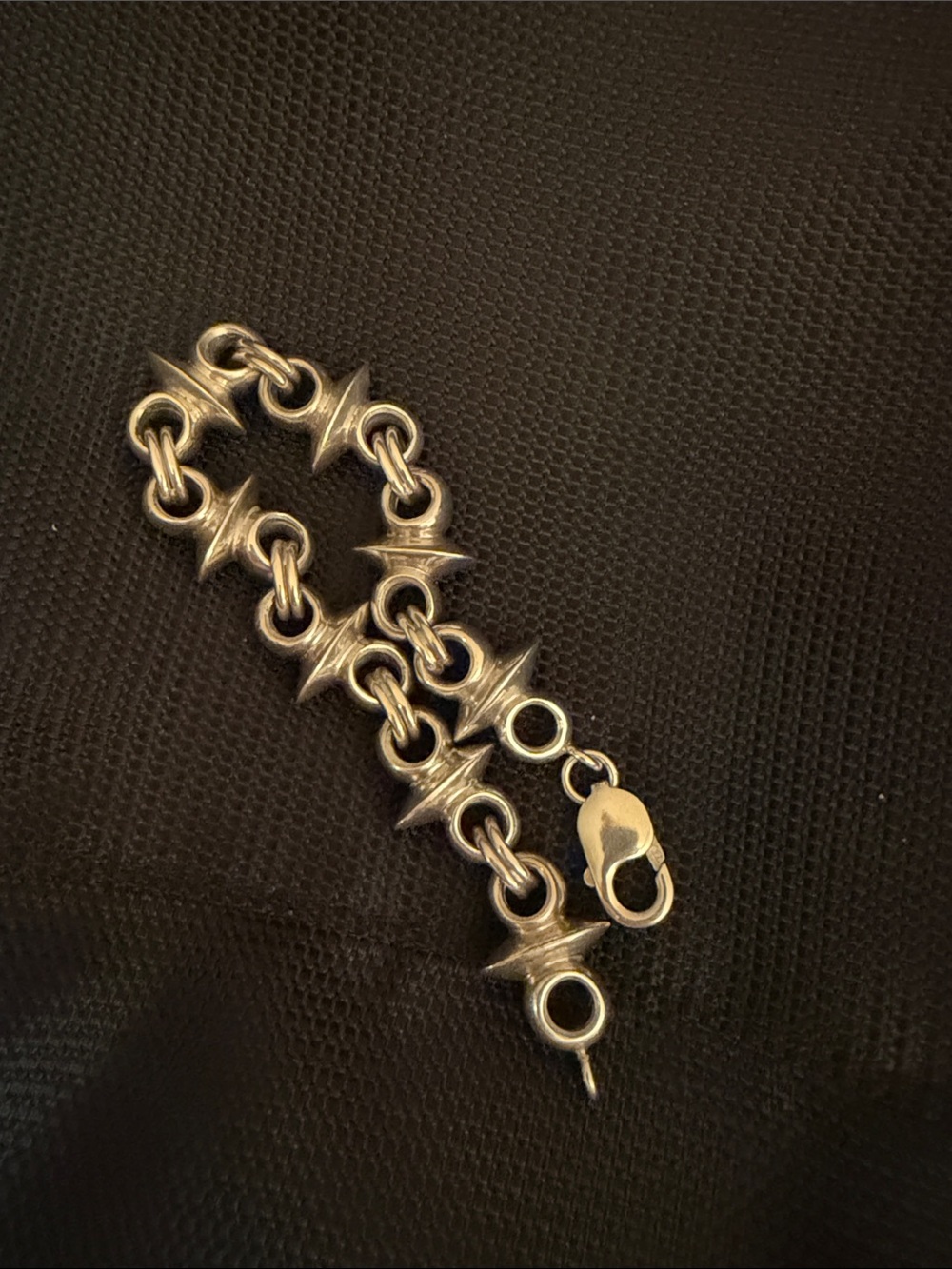 Sterling Silver Spike Link Bracelet - Silver